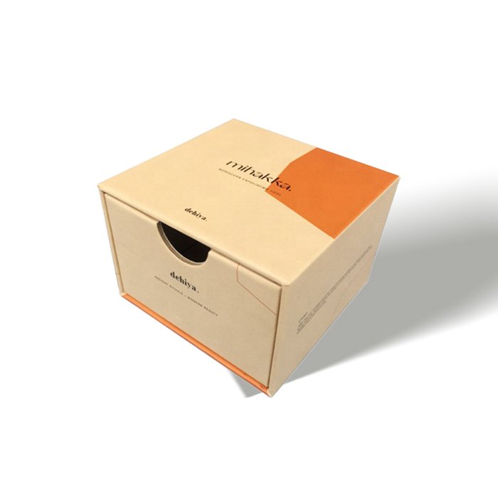 High Quality Luxury Packaging Recycled Sliding Cardboard Paper Packing Gift Drawer Brown Kraft Small Box For Cosmetic Eye Cream