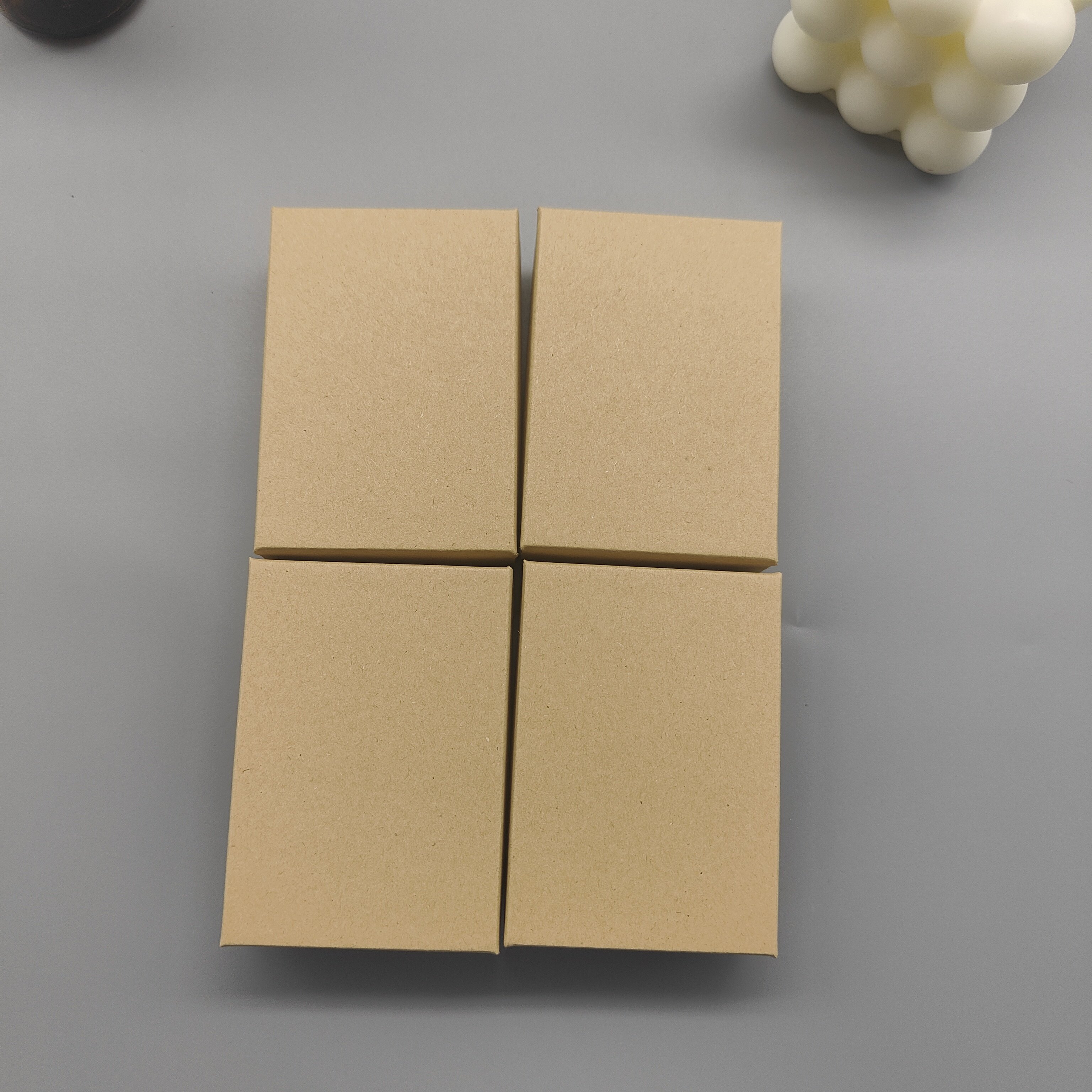 Wholesale #32Kz Size 7.78x5.4x2.54cm Cotton Filled Natural Kraft Boxes for Ring Earring Necklace Jewelry Packaging Paper Boxes