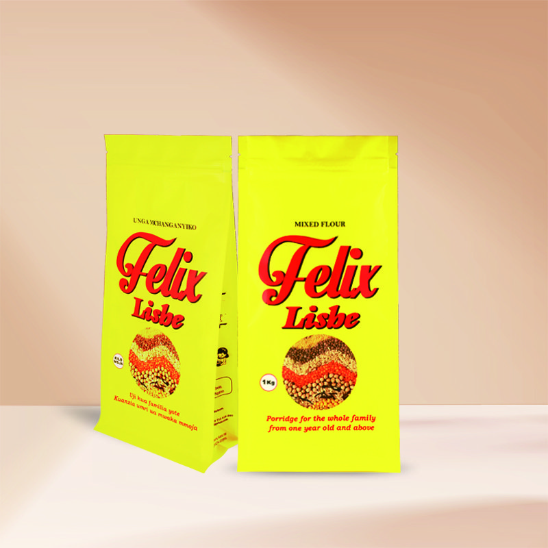 Custom Zipper Powder Flat Bottom Pouch Food Nuts Storage Pouches Clear Zip Lock Self Sealing Packaging Bag Side Gusset Pouch