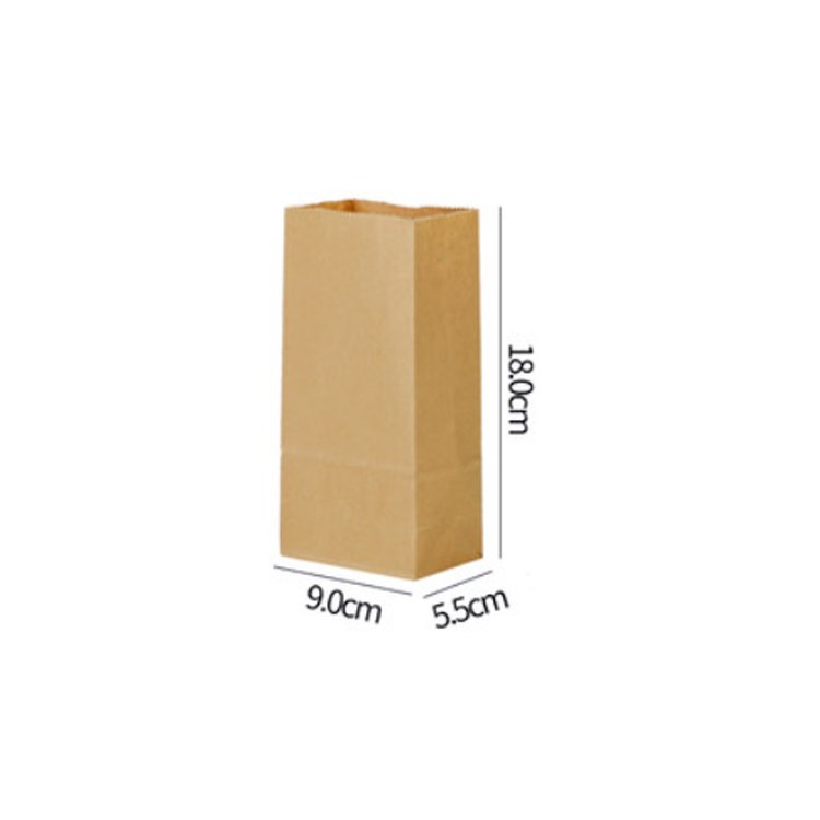 Restaurant Takeaway Disposable French Frries Food Packing Custom Biodegradable Brown Kraft Loaf Bread Paper Bags Without Handle