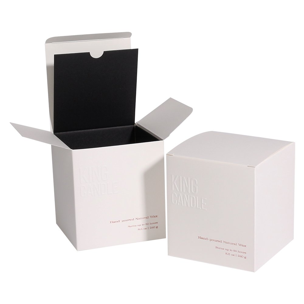 Square paper Cosmetic Candle packaging Gift Box Eco Friendly packaging For Candles Candle packaging With Embossed