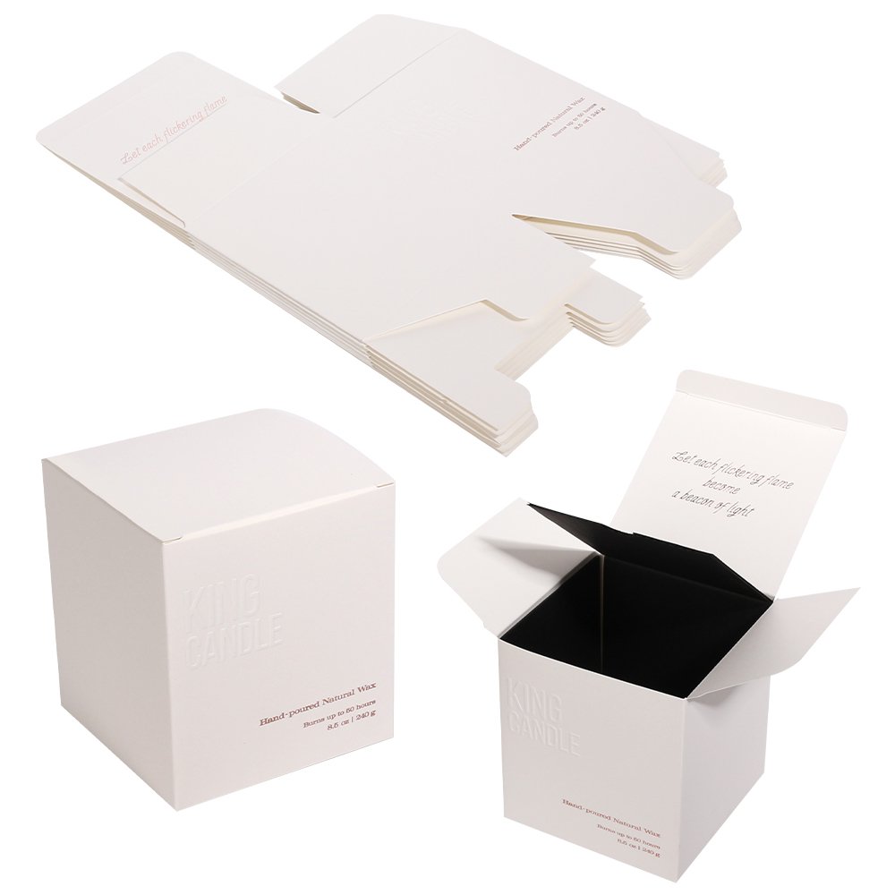 Square paper Cosmetic Candle packaging Gift Box Eco Friendly packaging For Candles Candle packaging With Embossed