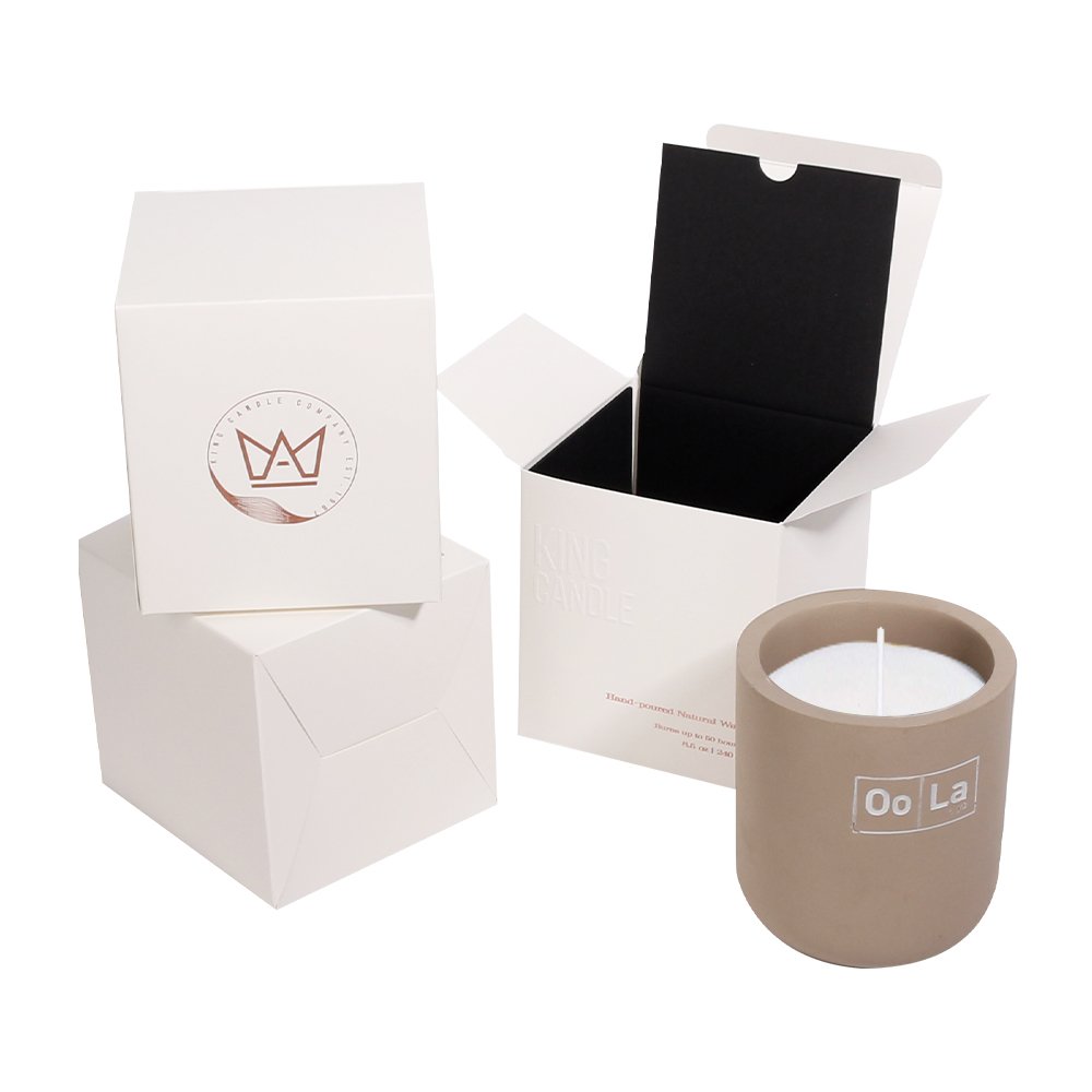 Square paper Cosmetic Candle packaging Gift Box Eco Friendly packaging For Candles Candle packaging With Embossed