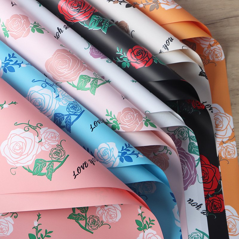 Factory wholesale thickened rose waterproof Ouya paper florist flower bouquet wrapping paper gift box packaging