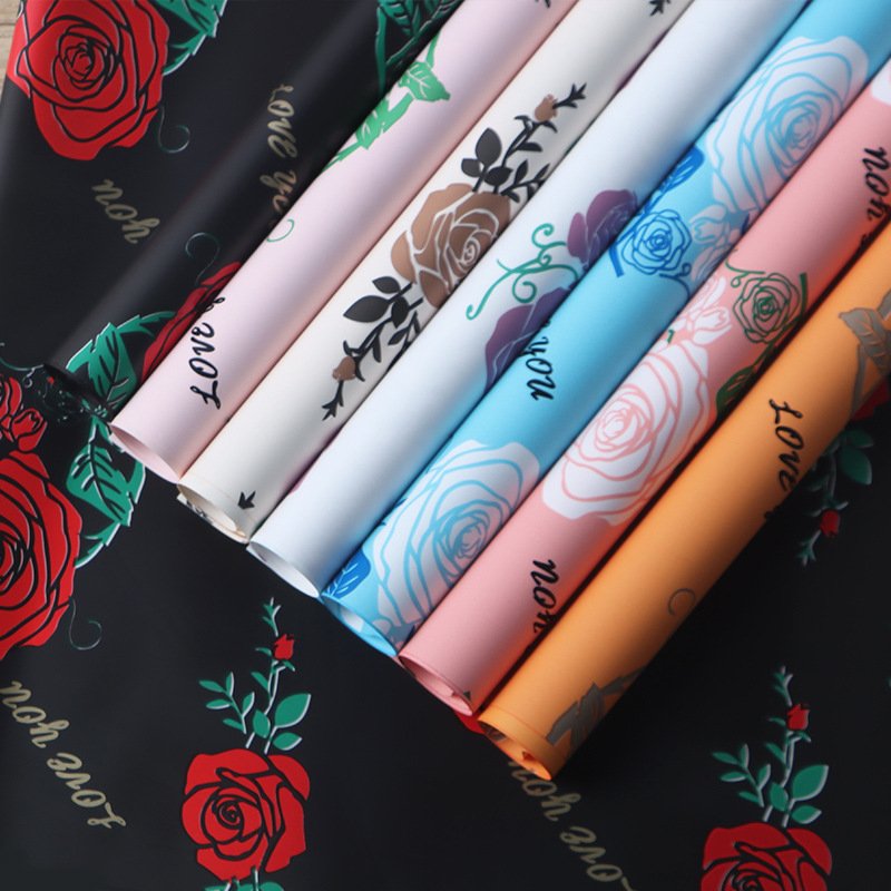 Factory wholesale thickened rose waterproof Ouya paper florist flower bouquet wrapping paper gift box packaging