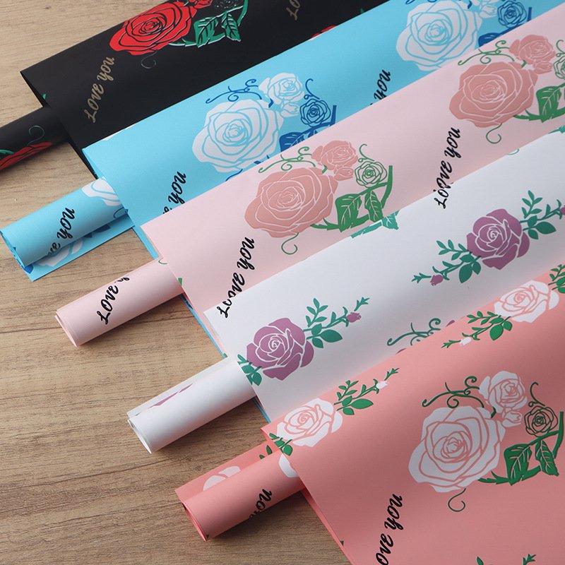 Factory wholesale thickened rose waterproof Ouya paper florist flower bouquet wrapping paper gift box packaging