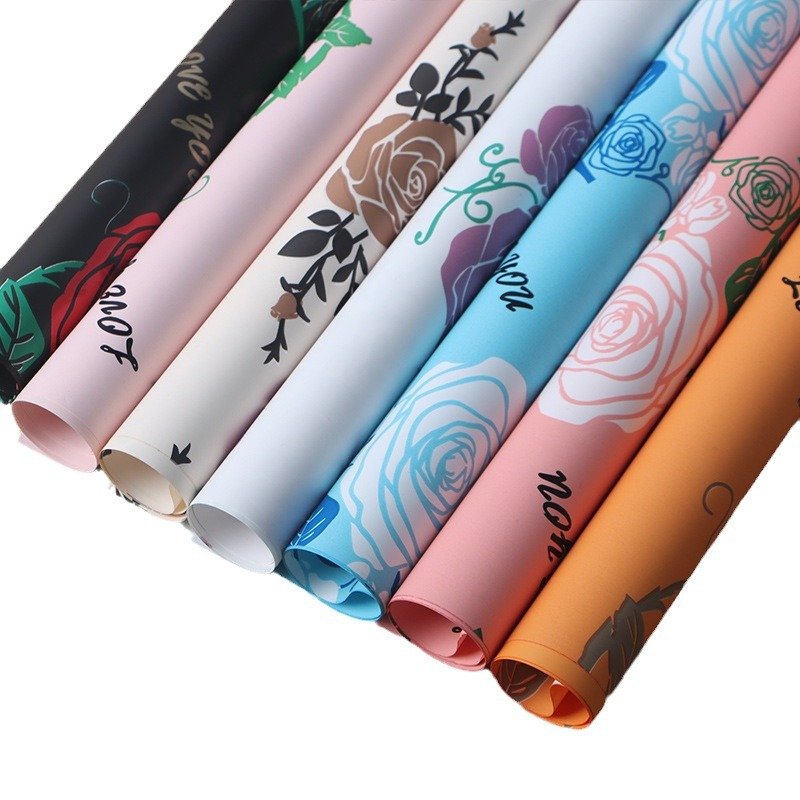Factory wholesale thickened rose waterproof Ouya paper florist flower bouquet wrapping paper gift box packaging