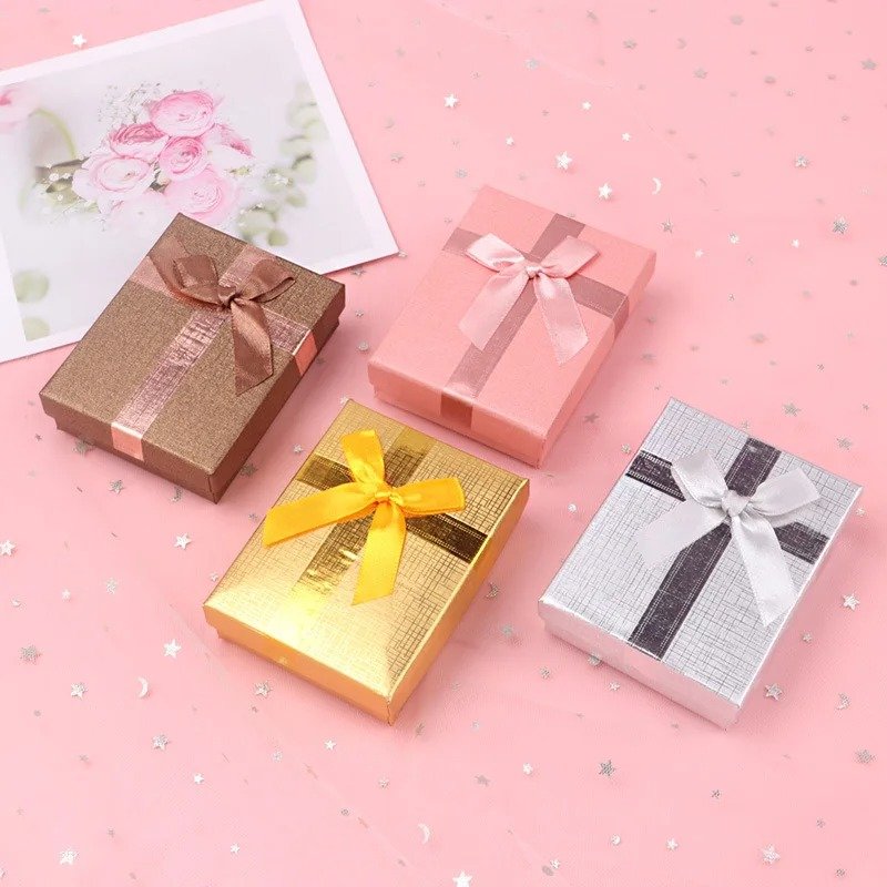 New Arrival Low Price Jewelry Packaging Box Cover Paper Jewelry Box With Bow