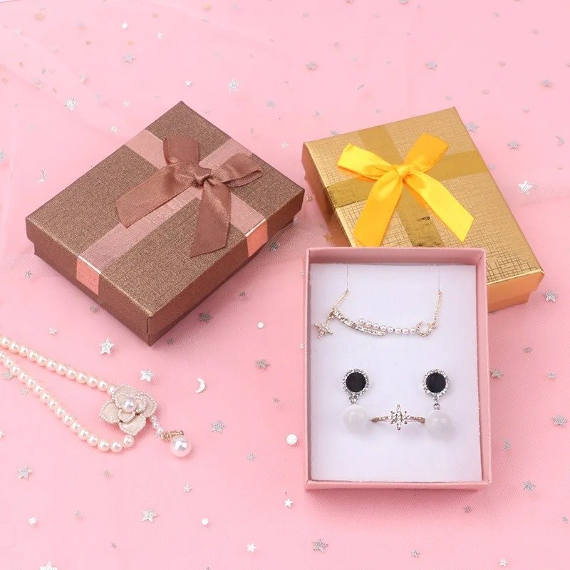 New Arrival Low Price Jewelry Packaging Box Cover Paper Jewelry Box With Bow