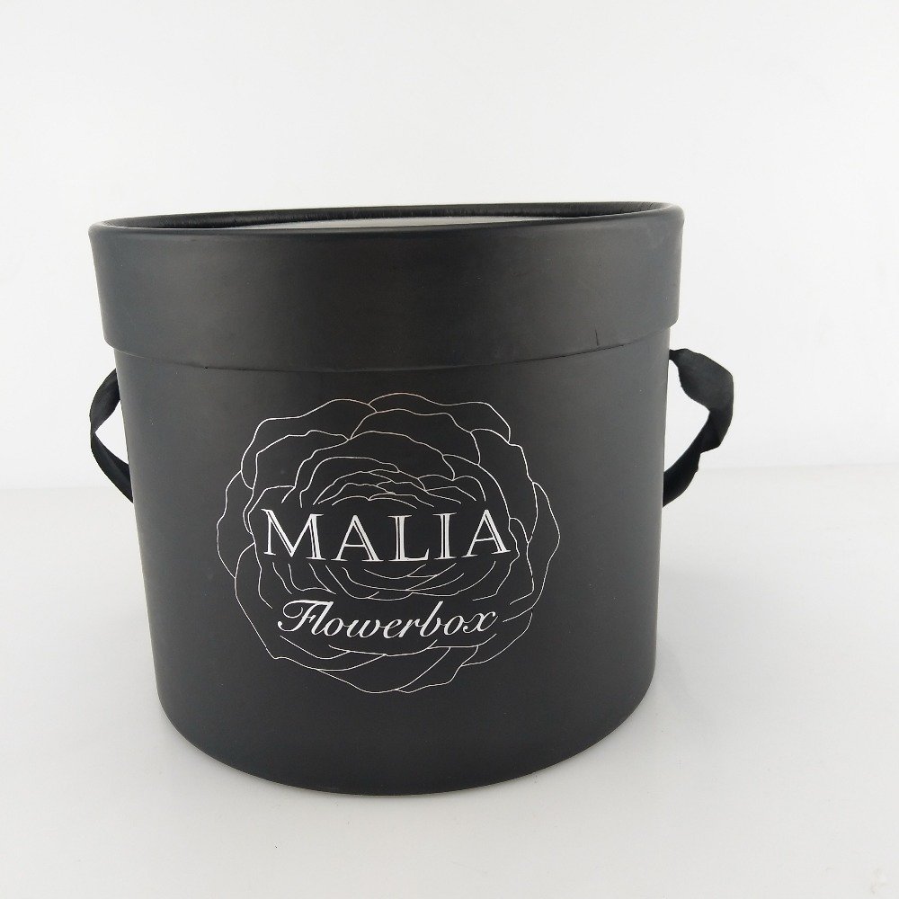 Paper Round Flower Box Paper Packaging Box with Handles Creative Paperboard Recyclable Gift & Craft Eco Friendly 300 Pcs Accept