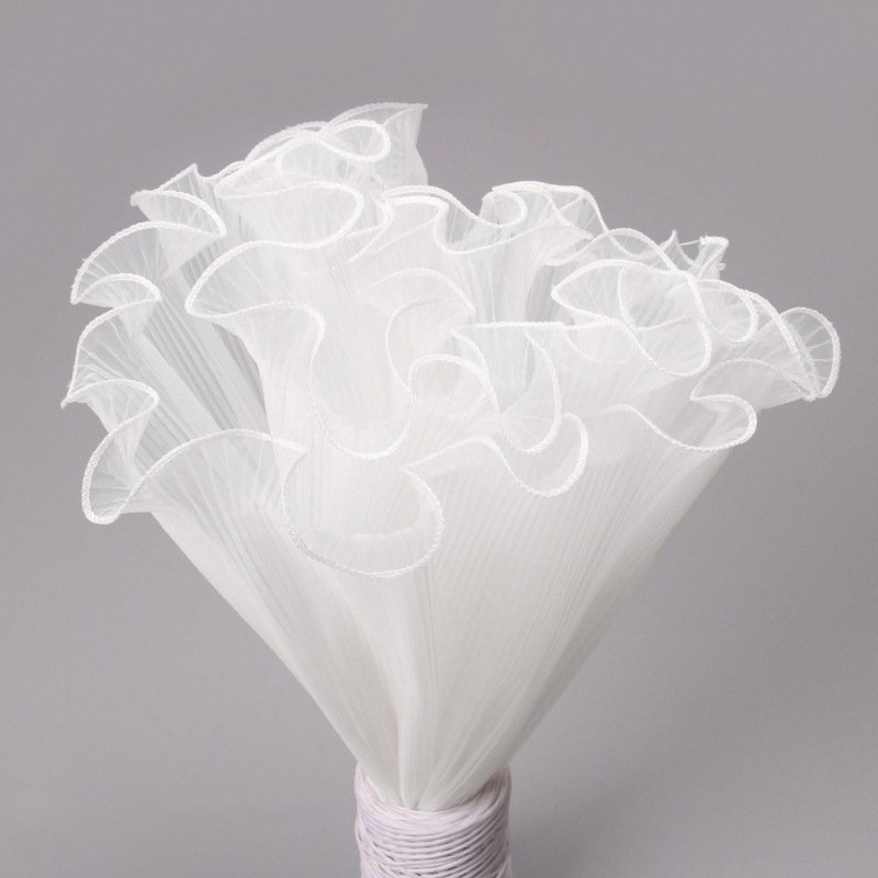 Korean bouquet flowers ruffled wrapping material decorative bags mesh wrapping paper crimped pearl mesh wholesale