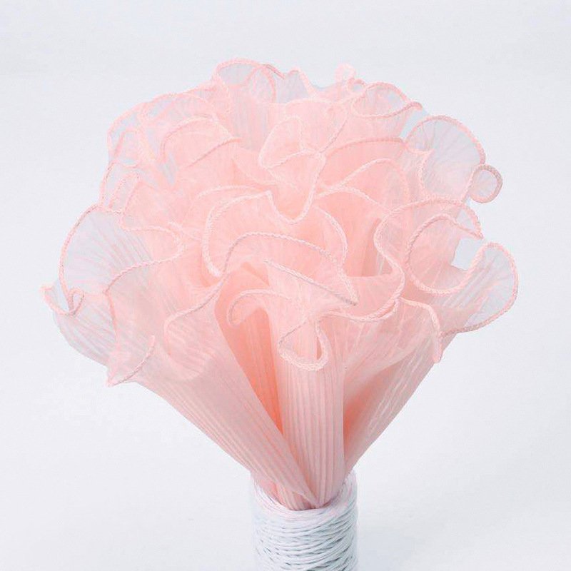 Korean bouquet flowers ruffled wrapping material decorative bags mesh wrapping paper crimped pearl mesh wholesale