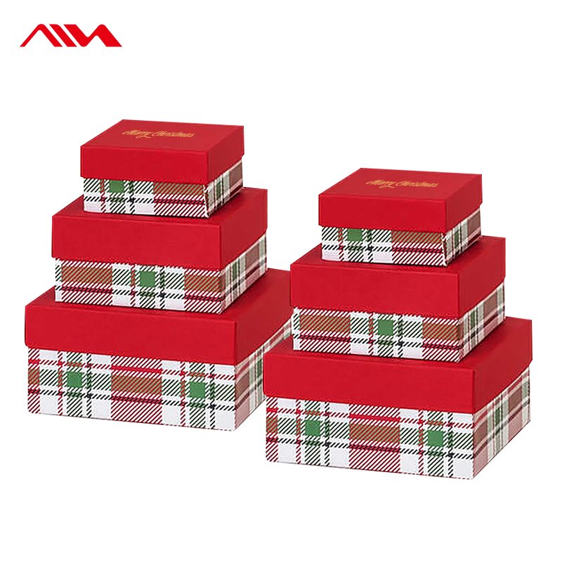 Custom Decorations Christmas Cake Candy Packaging Gift Box With Handle Christmas Paper Box