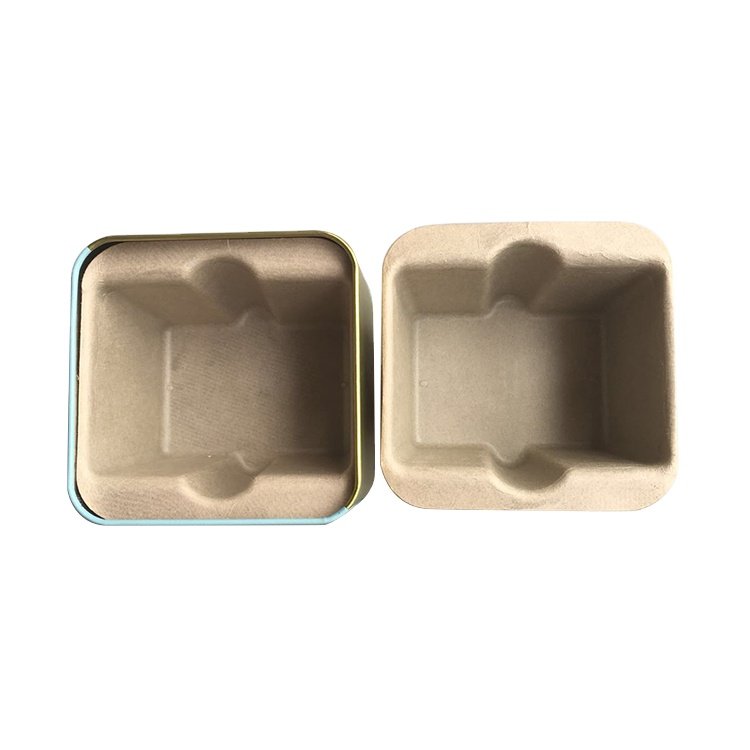 Biodegradable paper pulp trays wholesale luxury paper gift strap packaging watch box tray