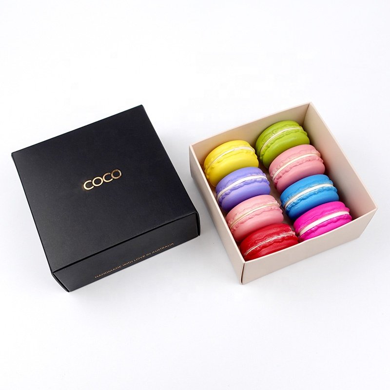 Custom printed macaron paper gift box bakery cookie chocolate donuts recyclable packaging boxes