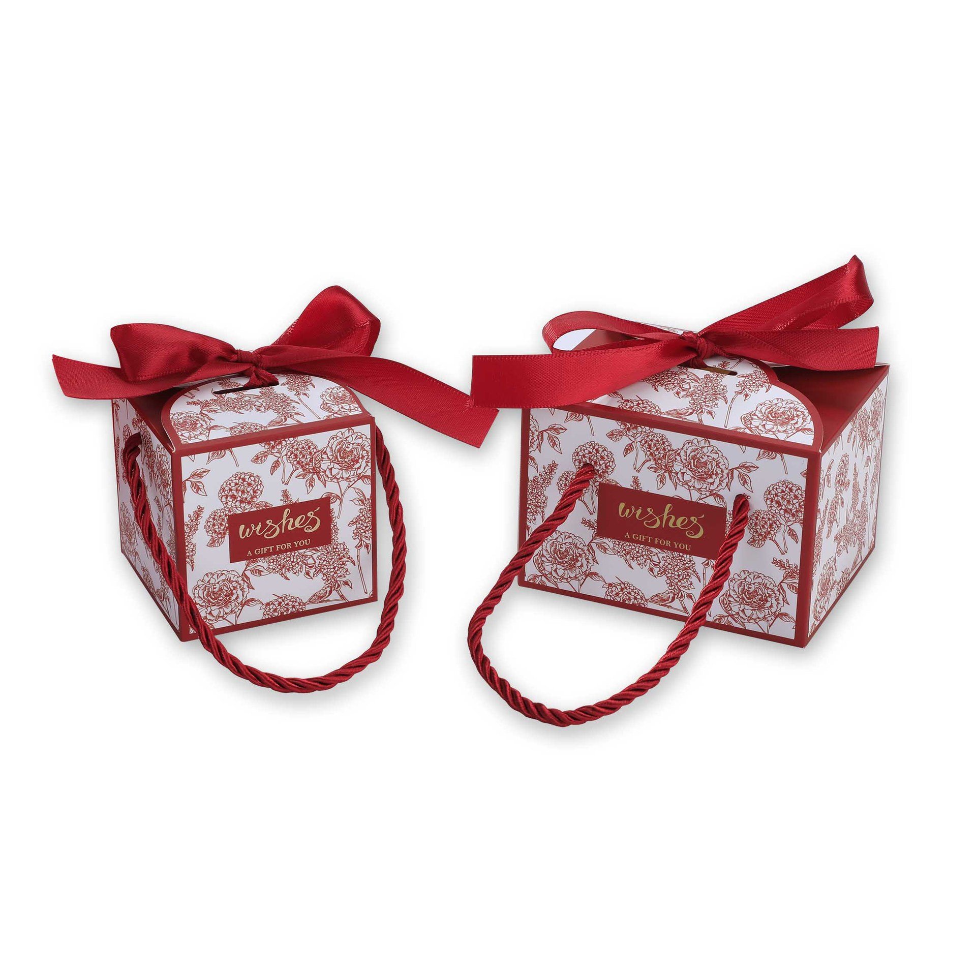 New Wedding Sugar Box Portable Gift Box with Handle Candy Packaging for Wedding Party Dessert Wrapping