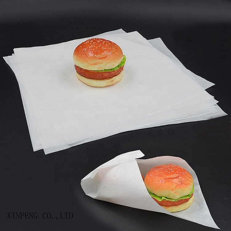 Factory wholesale custom pe coated greaseproof kraft paper food packaging for burger and meat wrapping paper