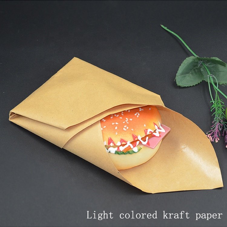 Factory wholesale custom pe coated greaseproof kraft paper food packaging for burger and meat wrapping paper