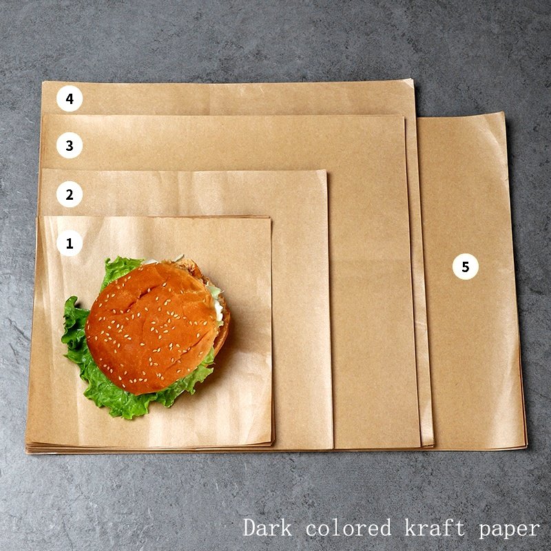 Factory wholesale custom pe coated greaseproof kraft paper food packaging for burger and meat wrapping paper