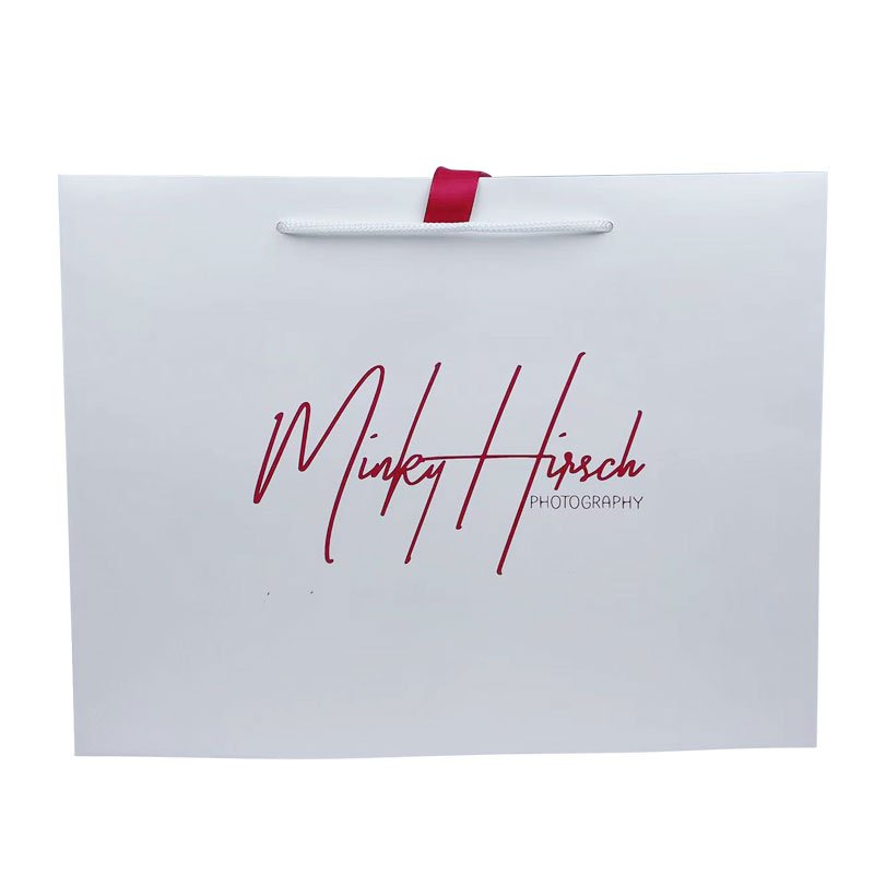 Luxury Free Sample Customized Logo Design CMYK Printing Gift Packaging Art Paper Bag With Red Bowknot