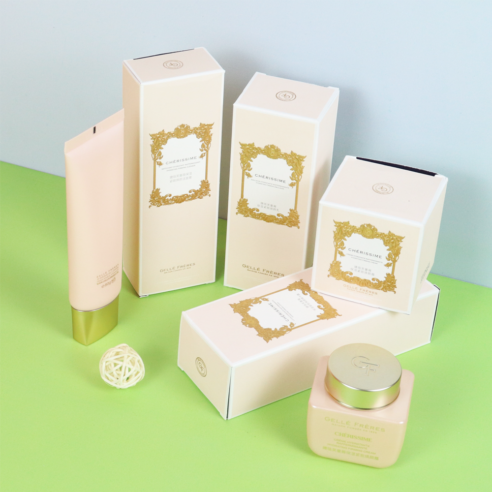 customized printing biodegradable elegant top tuck boxes cosmetic skincare perfumes bottles essential oil packaging paper box