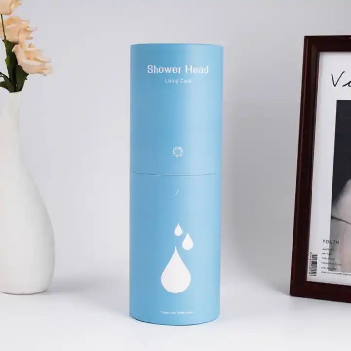 Custom Printed Paper Tube For Shower Head Packaging Paper Cylinder Box Eco Round Paper Containers