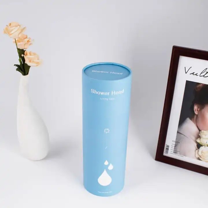 Custom Printed Paper Tube For Shower Head Packaging Paper Cylinder Box Eco Round Paper Containers