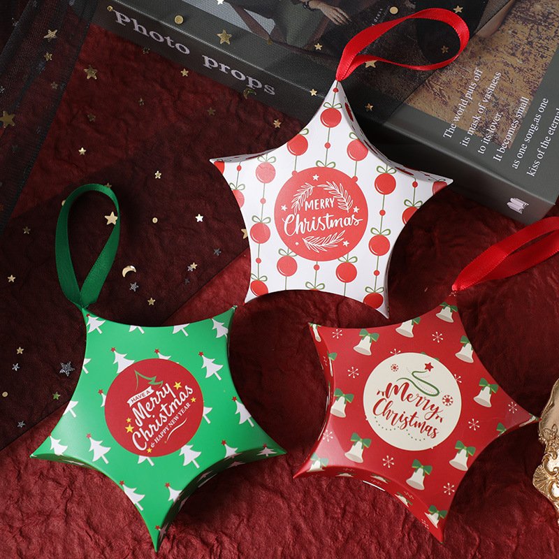 Factory Processing Customized Christmas Candy Packaging Creative Star Gift Paper Box Packaging
