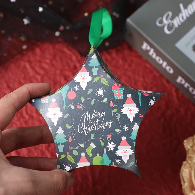 Factory Processing Customized Christmas Candy Packaging Creative Star Gift Paper Box Packaging