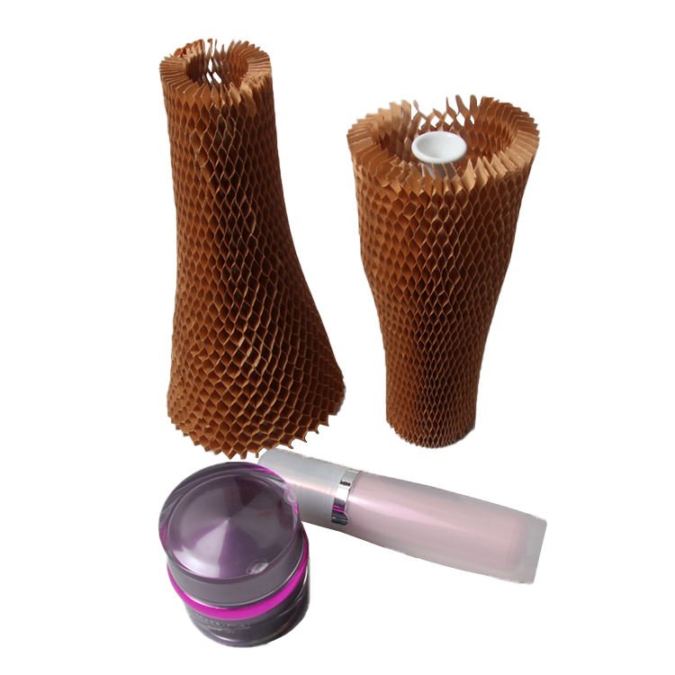 Environmentally Friendly Biodegradable Recyclable Glass Bottle Buffer Protection Honeycomb Kraft Paper Packaging Sleeve