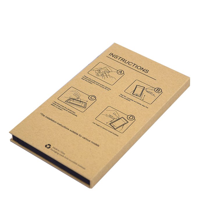 Retail Kraft Paper Box Tempered Glass Boxes Glass Film Full Screen Protector Packaging Box For Cell Phone