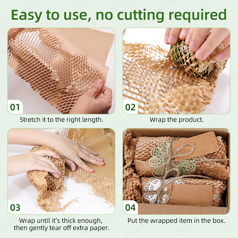Eco-friendly Good Quality & Hot Sell Kraft Honeycomb Paper Wrap for Gift Packaging