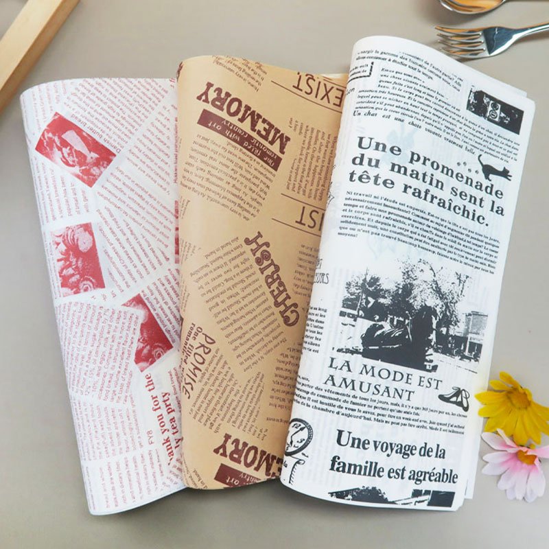 Custom Printed Sandwich Burger Greaseproof Wrapping paper Food Grade Hamburger Bread Deli Grease Proof paper With Logo