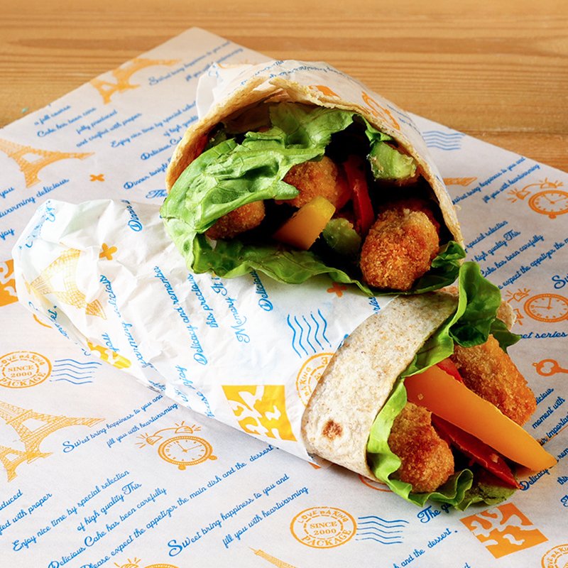 Custom Printed Sandwich Burger Greaseproof Wrapping paper Food Grade Hamburger Bread Deli Grease Proof paper With Logo