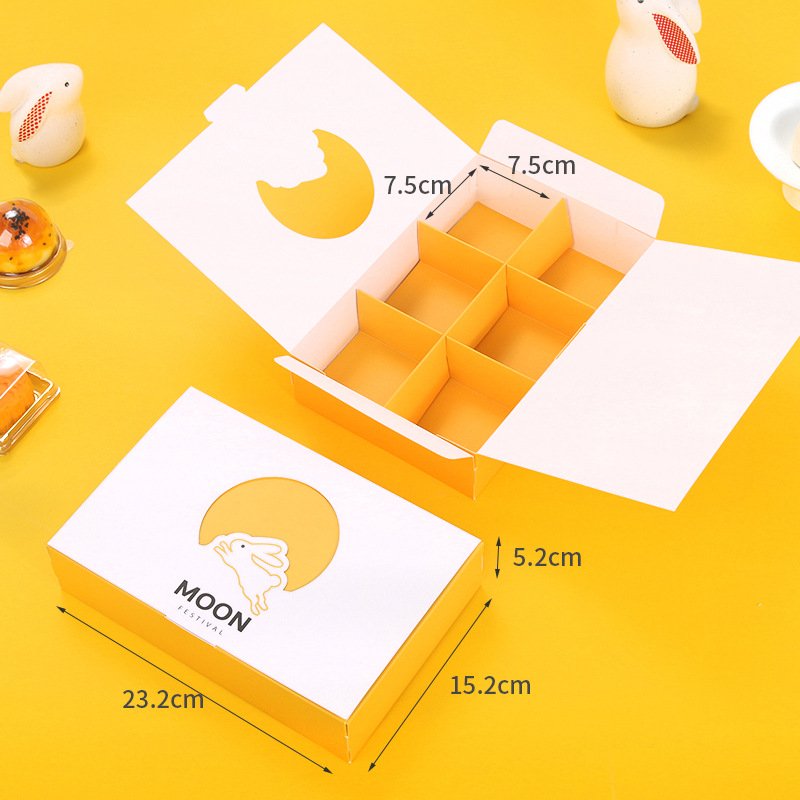 Custom Luxury Mooncake Gift Solid Cardboard Box Packaging Chocolate Macaroon Box With Paper Divider Tray