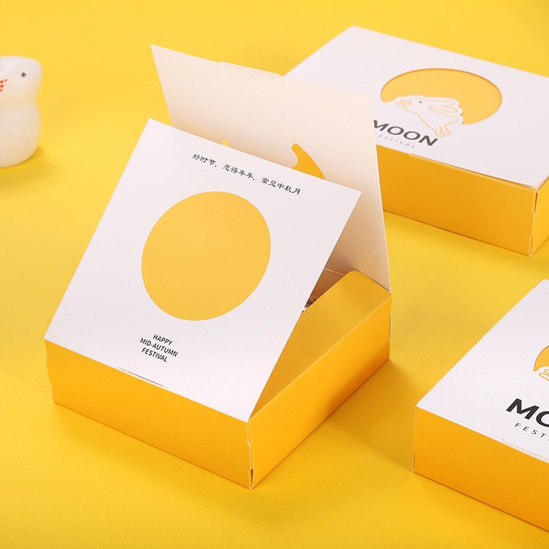 Custom Luxury Mooncake Gift Solid Cardboard Box Packaging Chocolate Macaroon Box With Paper Divider Tray