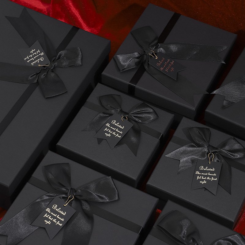 Ready to Ship Empty Kraft Paper Box with Lid Red Black Red Green Orange Multi-colors Gift Wrap Boxes Square &Rectangle for Gifts
