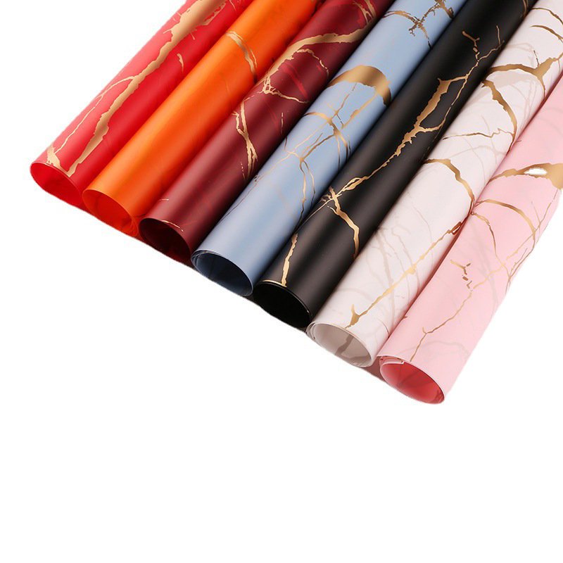 Marble pattern waterproof packaging wholesale Korean packaging paper custom bouquet flower packaging paper