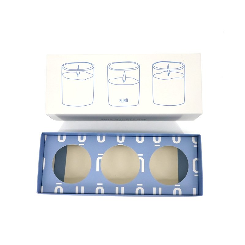 Wholesale Custom Design High Quality Luxury Lid Bottom Cardboard Candle Bottle Jar Box Paper Candle Boxes With Inserts