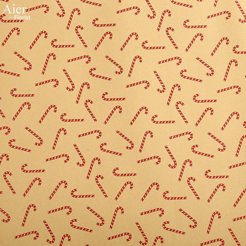 Aierflorist 100g kraft paper Christmas Day Classic gift packaging paper and packing flower bouquet wrapping paper for Christmas