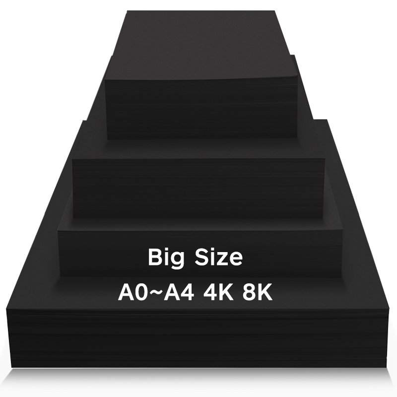 A0 A1 300gsm Black Cardstock Paper Sheets Thick DIY Drawing Cardstock Wholesale 250g Painting Paperboard Black Cardboard Paper