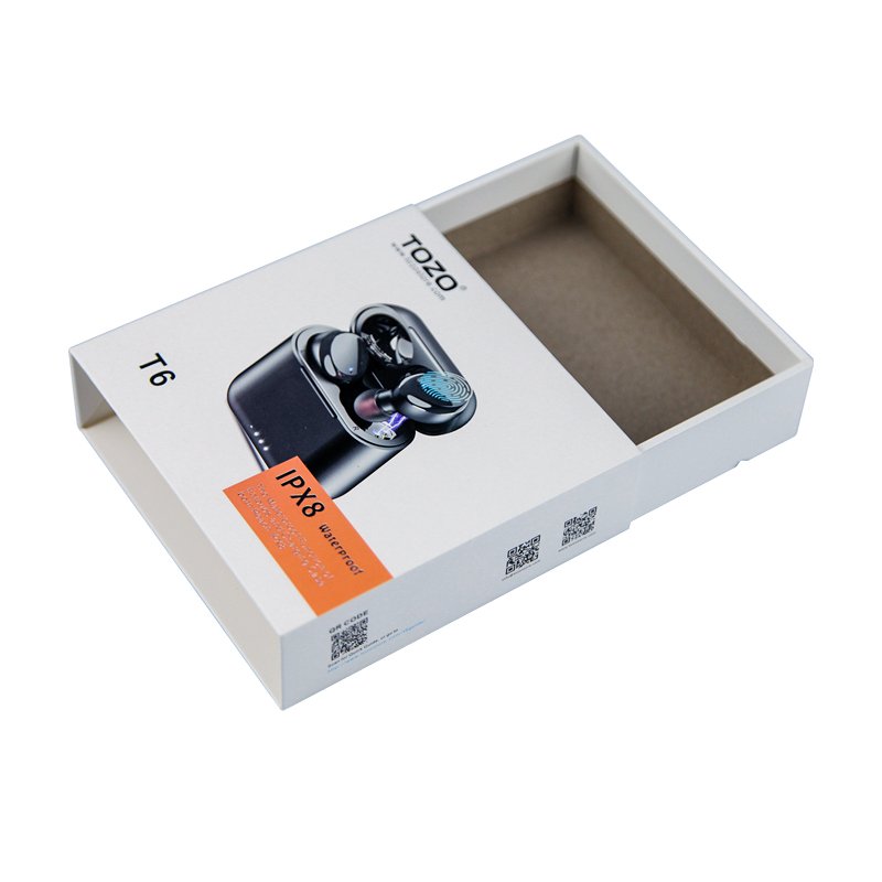 Luxury customize Logo drawer white cardboard packaging paper box electronic packaging earphone packaging box