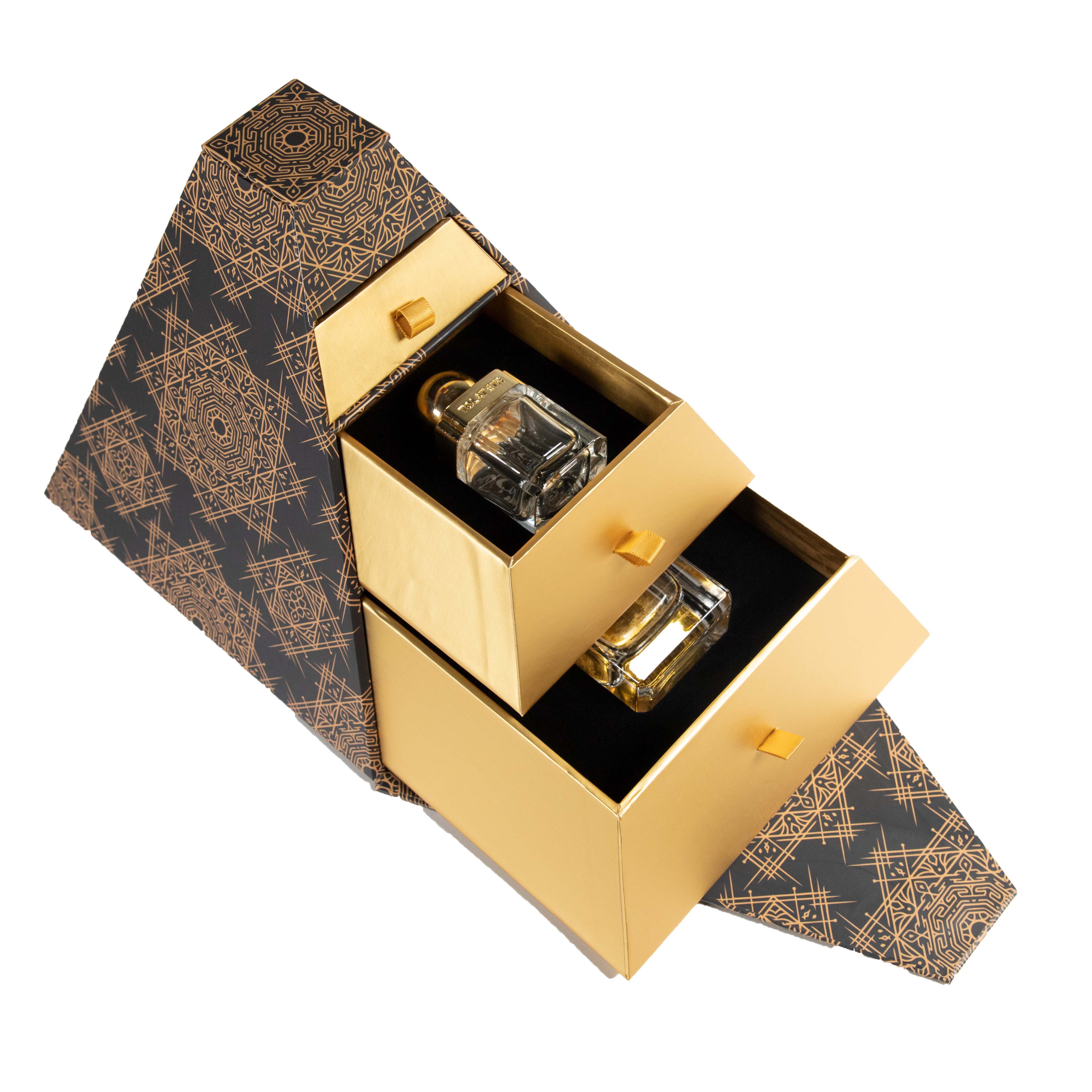 Factory Customization Direct Sales Luxury Portable Cosmetic Box with Multilayer Drawing Made Durable Paper Leather Wood Gift Use
