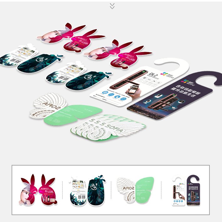 Door Hang Card Advertising Flyer Printing Lock Beauty Training Decoration Children DIY Creative Numbers PVC Paper Hang Tag