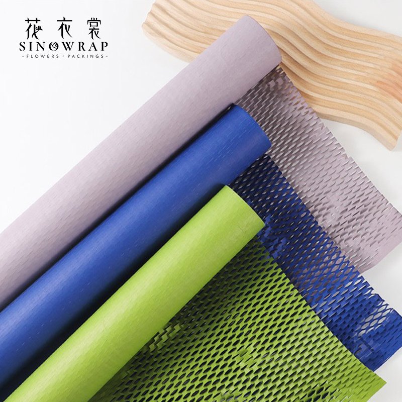SINOWRAP NEW hot sale fancy design soft lining paper various colors flower wrapping paper