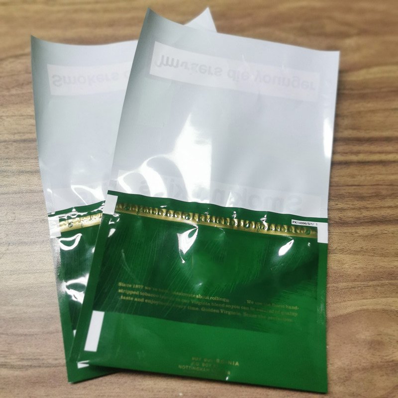 Custom Zipper Tabaco Bag Smoking Leaf Rolling Tobacco Pouch Packaging