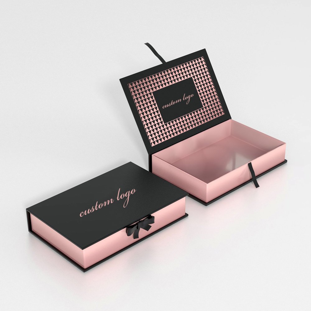 custom printing white fancy design gift paper box luxury cosmetic wig hair packaging box with ribbon
