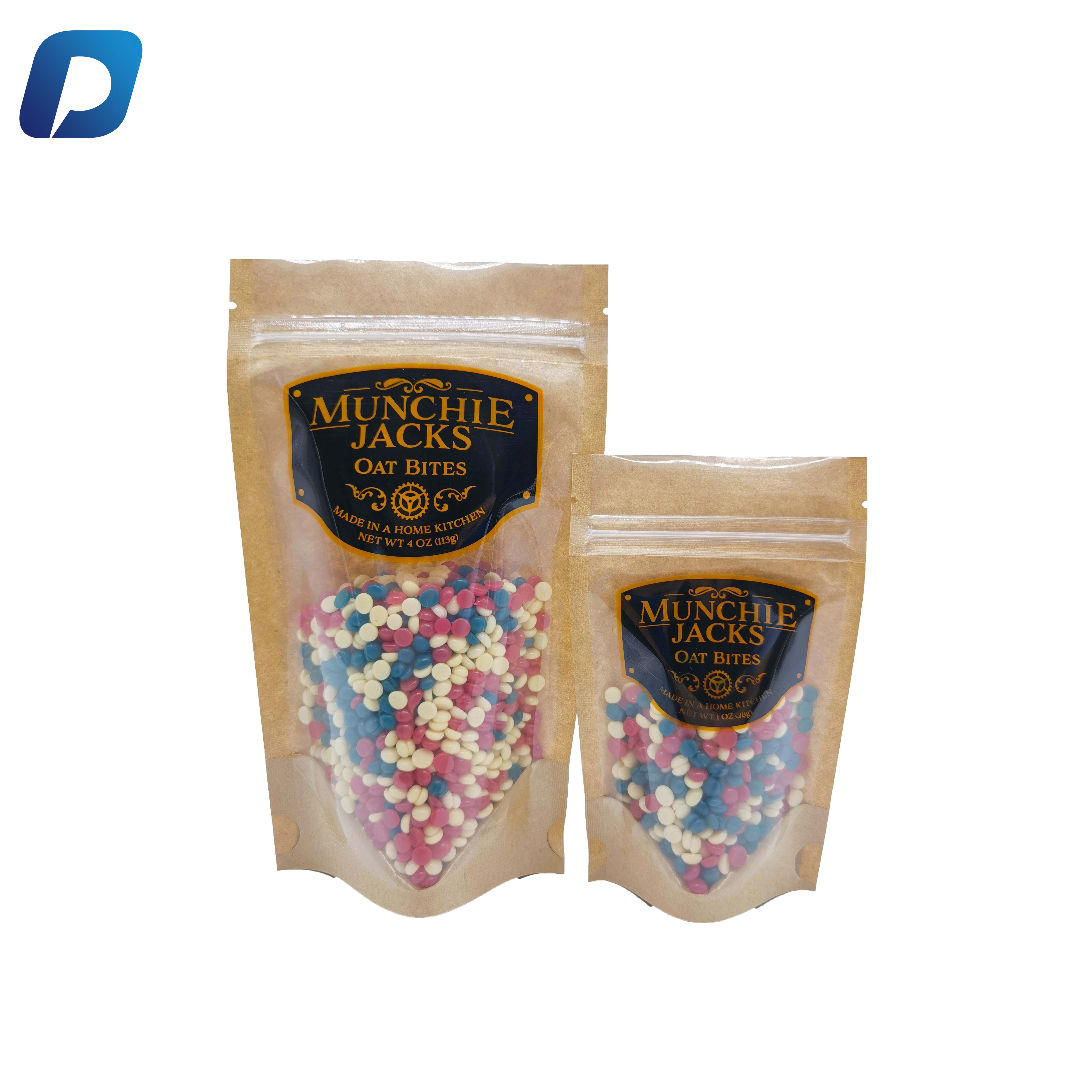 Customized Printing Side Gusset Handle Kraft Paper 5kg Flour Packaging Bag
