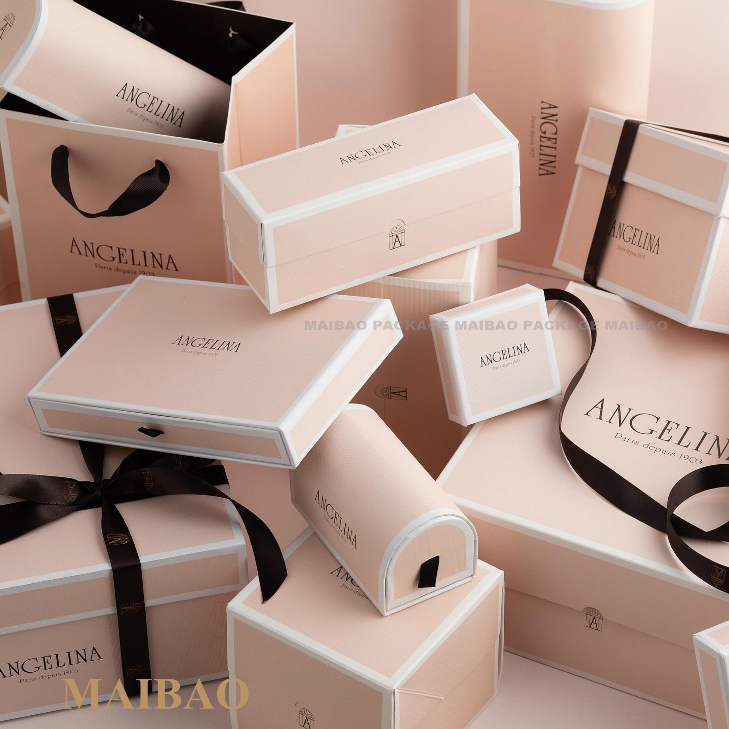 Customized Luxury Pink Black Gift Food Biscuit Macaron Packing Box Sweet Cookie Packaging Paper Macaron Box