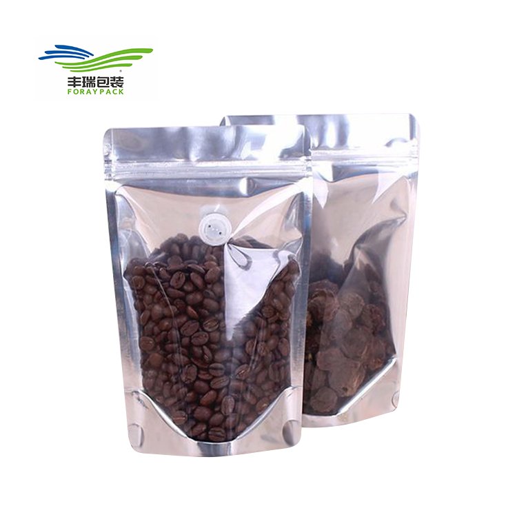 Reusable Gold 1 Pound Packaging Material Ziplock Stand Up Storage Coffee Mylar Package Pouch Bags
